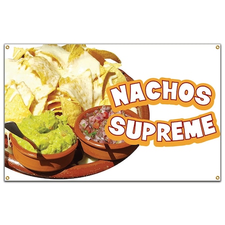 Signmission Nachos Supreme Banner Concession Stand Food Truck Single Sided B-Nachos Supreme19